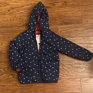 Carter's Dark Blue Heart Print Puffer Jacket